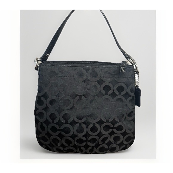 Coach Black Op Art Signature Jacquard Top Handle Purse Handbag 43107 Small - Picture 1 of 9